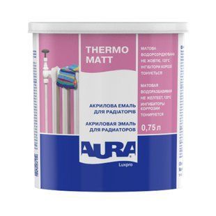 Зображення Емаль акрилова радіаторна Aura Luxpro Thermo Matt білий мат 0,45 л Farbers