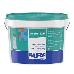 Зображення Фарба акрилова для кухні та ванни Aura Luxpro K&B напівматова 10 л Farbers