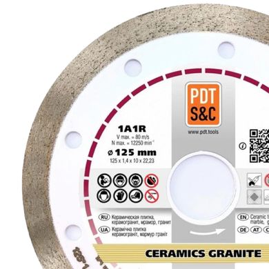 Изображение Круг алмазный для керамики и керамогранита PDT Ceramics Granite 1A1R 115 х 1,4 х 10 х 22,2 мм 820100CRMGu Farbers