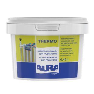 Зображення Емаль акрилова радіаторна Aura Luxpro Thermo білий глянець 0,45 л Farbers