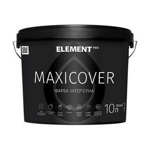 Изображение Интерьерная высокопокрывная краска MAXICOVER Element Pro белая матовая 10 л Farbers
