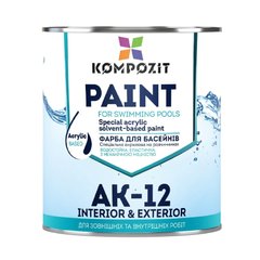 Зображення Фарба для басейнів Kompozit АК-12 блакитна 0,9 кг Farbers