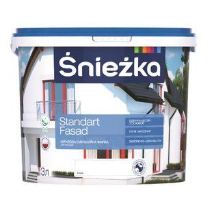 Зображення Фарба фасадна Sniezka Standart Fasad біла 4,2 кг Farbers