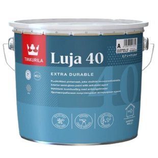 Зображення Фарба інтер`єрна стійка до миття Tikkurila Luja 40, біла напівглянцева, 9 л Farbers