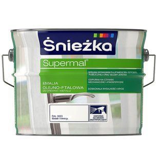 Изображение Эмаль масляно-фталевая Sniezka Supermal RAL 9003 белый глянец 2,5 л Farbers