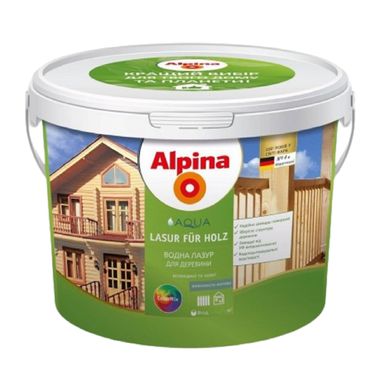 Зображення Лазур для деревини Alpina Aqua Lasur für Holz шовковисто-матова 10 л Farbers