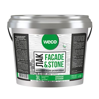 Зображення Лак фасадний "FASADE & STONE" WECO, шовковисто-глянцевий, 1 л  Farbers