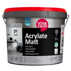 Зображення Фарба інтер'єрна для стін Vivacolor Acrylate Matt, зносостійка, шовковистий мат, біла, 0,9 л Farbers