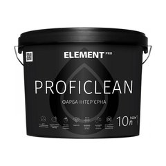 Зображення Інтер'єрна фарба PROFICLEAN Element Pro вологостійка біла матова База А 10 л Farbers