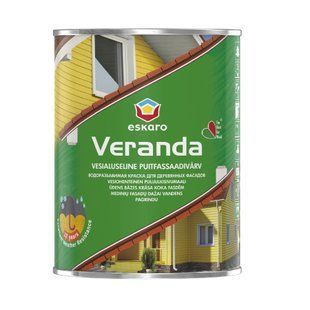 Изображение Краска для деревянных фасадов Veranda Eskaro, полуматовая белая 0,95л Farbers