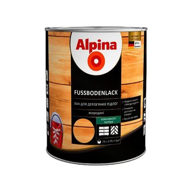 Изображение Лак паркетный Alpina Fussbodenlack глянцевый 0,75 л прозрачный Farbers