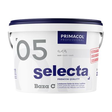 Зображення Фарба інтер'єрна латексна SELECTA 5 (База С) Primacol Professional, мат, 0,9 л Farbers