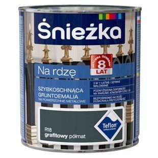 Зображення Ґрунт-емаль 3 в 1 Sniezka Na Rdze R18 графітова напівматова 650 мл Farbers