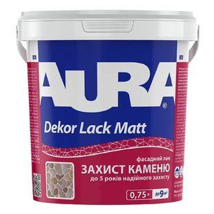 Зображення Лак фасадний для каменю Aura Dekor Lack, напівматовий 0,75 л Farbers
