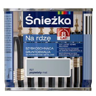 Зображення Ґрунт-емаль 3 в 1 Sniezka Na Rdze R27 попелястий матовий 2,5 л Farbers