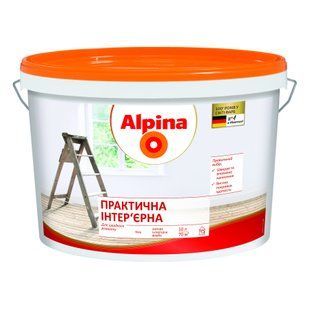 Изображение Краска интерьерная акриловая матовая Alpina Практичная интерьерная белая 14 кг Farbers