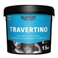 Фасадная штукатурка декоративная Element Decor Travertino, белая, 15 кг