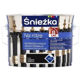 Зображення Ґрунт-емаль 3 в 1 Sniezka Na Rdze R16 чорна з молотковим ефектом 2,5 л Farbers