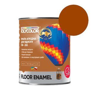 Зображення Емаль алкідна для підлоги Polycolor ПФ-266, жовто-коричнева 0,9 кг Farbers