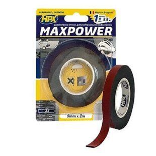 Стрічка двостороння HPX MAXPOWER 9мм х 2м чорна