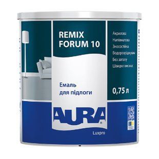 Зображення Емаль для підлоги Aura Luxpro Remix Forum 10, напівматова біла 0,75л Farbers