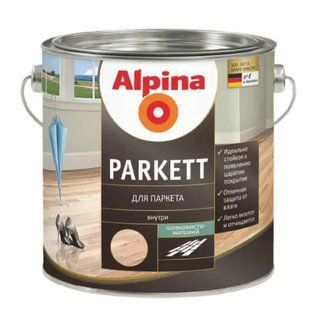 Изображение Лак интерьерный алкидный шелковисто-матовый Alpina Parkett прозрачный 2,5 л Farbers