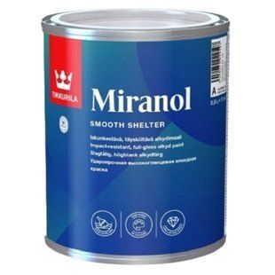 Зображення Емаль тиксотропна еластична Tikkurila Miranol, біла, 0,9 л Farbers