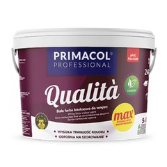 Изображение Краска интерьерная латексная QUALITA MAX Primacol Professional, белая, матовая, 2,7 л Farbers