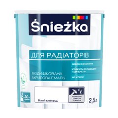 Изображение Эмаль акриловая для радиаторов Sniezka белая глянцевая 2,5 л Farbers