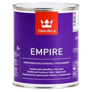 Зображення Емаль для меблів Tikkurila Empire, напівматова, біла, 0,9 л Farbers