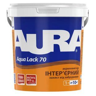 Зображення Лак панельний акриловий AURA Aqua Lack 70 глянцевий 1 л Farbers