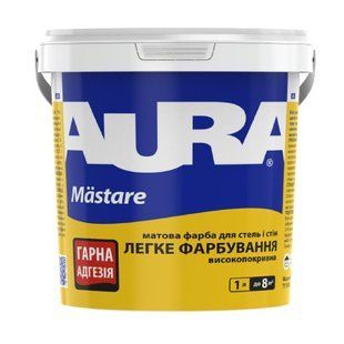 Зображення Фарба інтер'єрна високопокривна AURA Mastare, матова 1 л Farbers