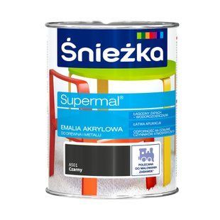 Зображення Емаль акрилова матова Sniezka Supermal А501 чорна 800 мл Farbers