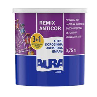 Зображення Антикорозійна акрилова емаль Aura Luxpro Remix Anticor матова (RAL 6005 зелений) 0,75л Farbers