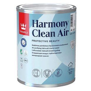Зображення Фарба інтер`єрна глибокоматова Tikkurila Harmony Clean Air, біла 0,9 л Farbers
