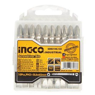 Изображение Биты S2 двухсторонние PH2+SL6х65 мм INGCO (10 шт.) Farbers