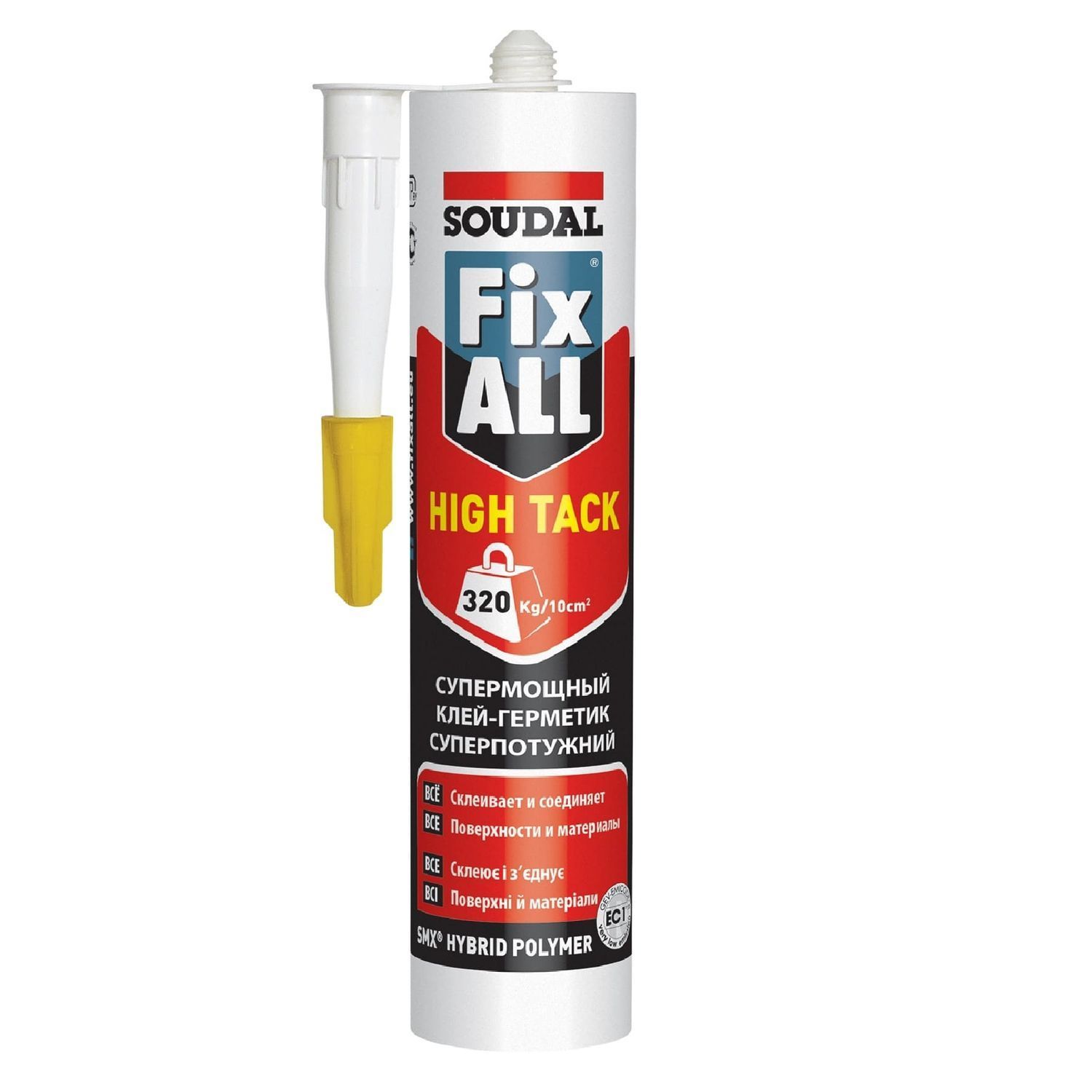 Клей суперпотужний Soudal FIX ALL HIGH TACK 290 мл білий, ціна 322