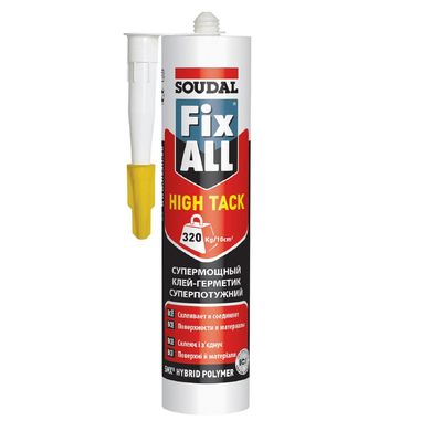 Изображение Клей супермощный Soudal FIX ALL HIGH TACK 290 мл белый Farbers