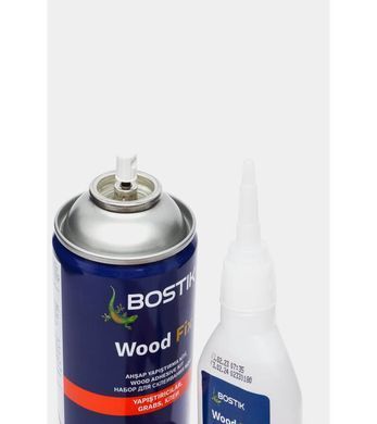Дозатори двокомпонентного клею Bostik Wood Fix MDF (аерозольний розпилювач активатора та носик тюбика)