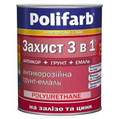 Зображення Ґрунт-емаль Polifarb Захист 3в1 антикорозійна для металу і оцинковки 0,9 кг біла Farbers