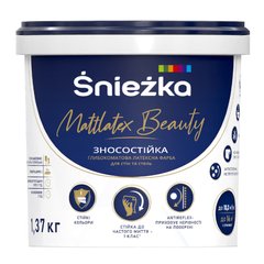 Изображение Краска латексная износостойкая Sniezka Mattlatex Beauty белая 1 л Farbers