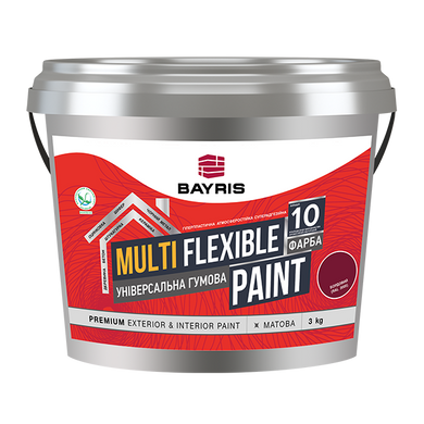 Зображення Фарба універсальна гумова Bayris MULTI FLEXIBLE PAINT Білий (База А) 1 кг Farbers